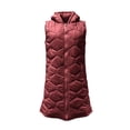 thumbnail image 5 of Winter Women Quilted Vest with Hood Plus Size Mid Length Full Zipper Gilet Sleeveless Padded Warm Jackets Winter Outerwear Layer Vest for Travel Hiking Daily Wear, 5 of 9