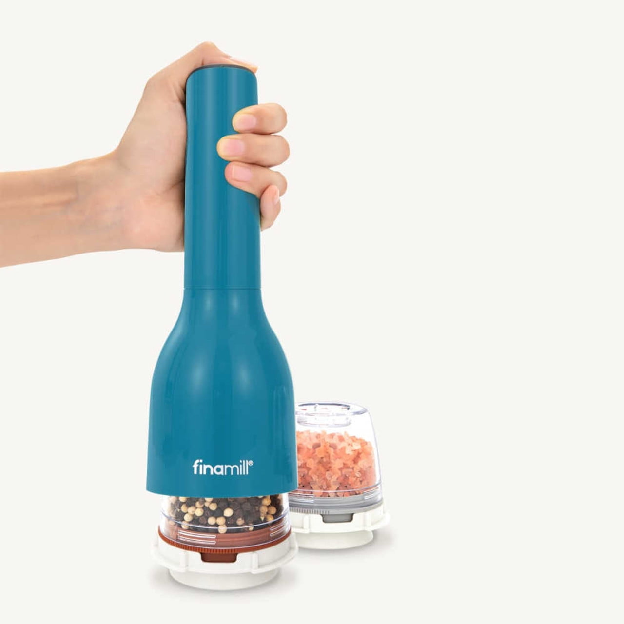 FinaMill Battery Operated Grinder with Pepper Pod, Ocean Blue
