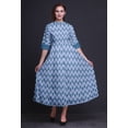 thumbnail image 2 of Bimba Robe à Manches Retroussables Imprimée Ikat pour Femmes, Col Mandarin, Chemise Boutonnée - XX-Grand, 2 of 5