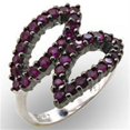 thumbnail image 1 of Bague en Argent Sterling Rhodié et Ruthénium 925 avec Grenat Synthétique & 44; Rubis - Taille 7, 1 of 1