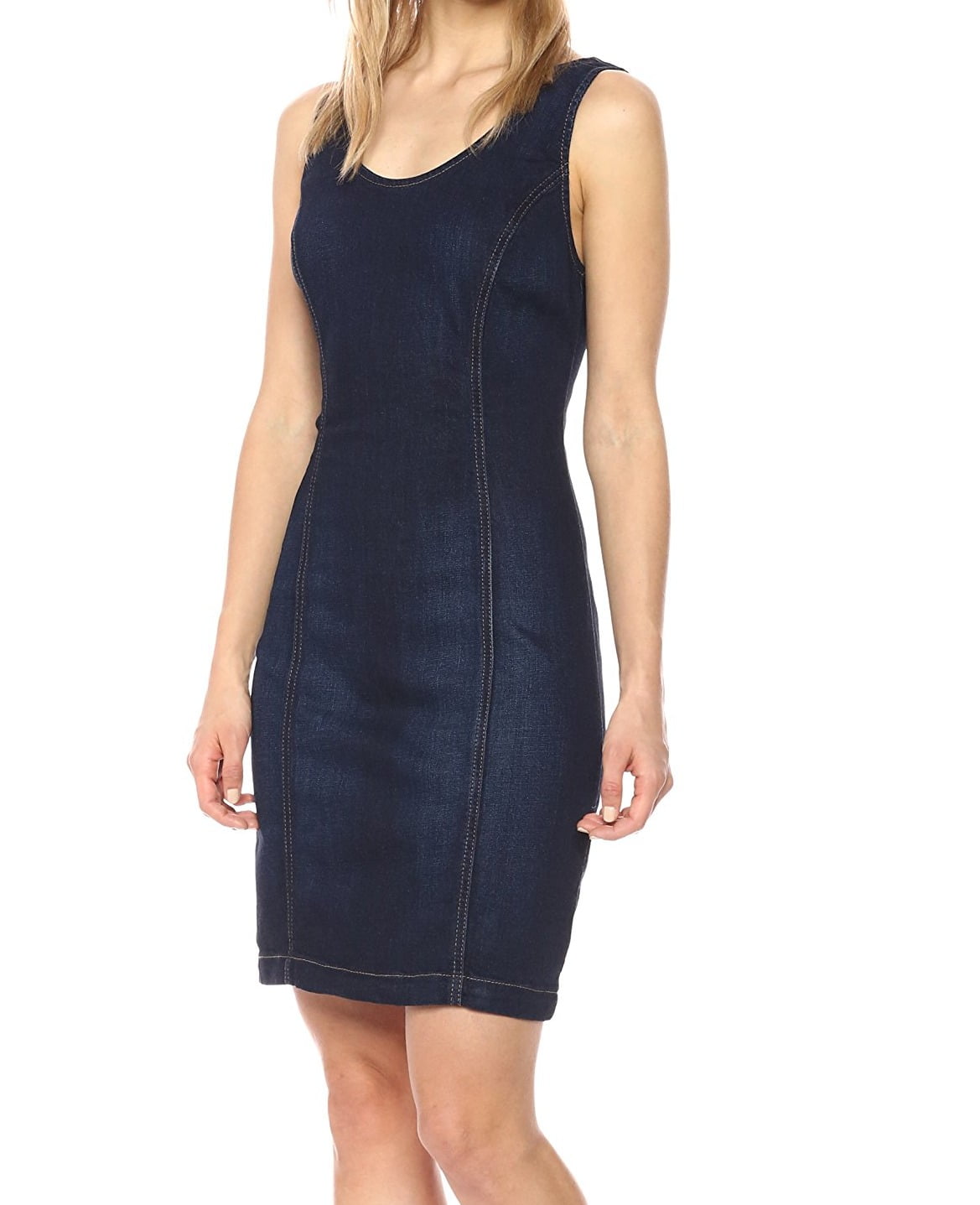 GUESS Guess Womens Denim Sleeveless Stretch Sheath Dress Walmart