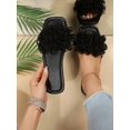 thumbnail image 1 of Women Flower Decor Flat Sandals, Fashionable Green Summer Slide Sandals, 1 of 4