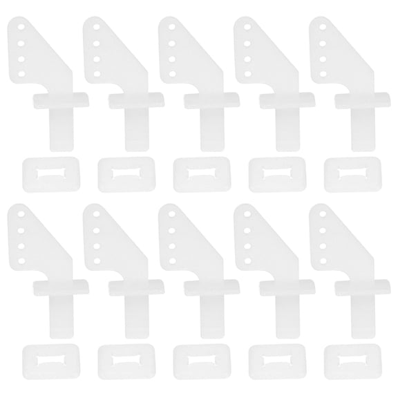 Uxcell 10Pcs Plastic Control Horns, 4 Hole 19x17mm Rudder Angle RC Airplane Parts White