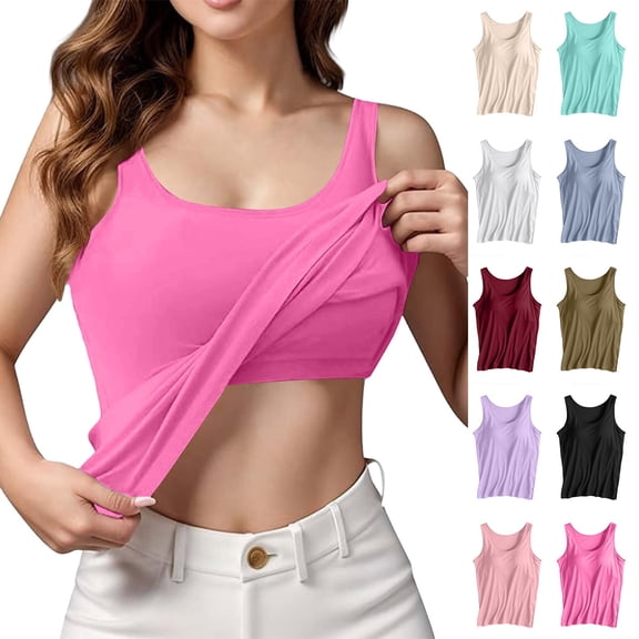 Padded Sports Camisole Top, Baberdicy Women's Padded Tank Tops Built in Bra Sleeveless Yoga Workout Camisoles Casual Undershirts Women Workout Yoga Bra Top, Beige L