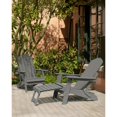 thumbnail image 6 of WINSOON Set of 2 Folding Adirondack Chair with Adjustable Backrest and Retractable Ottoman-Gray, 6 of 9