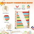thumbnail image 3 of Ábaco de cuentas de madera para niños pequeños con 100 cuentas para contar, marco de números, ábaco, juguete de aprendizaje de matemáticas, regalo, 3 of 5
