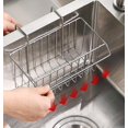 thumbnail image 5 of Kitchen Sink Caddy Organizer for Soap, Sponge, Dish Brush - Small Silver Dish Drainer Rack, 5 of 5