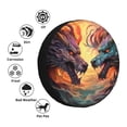 thumbnail image 4 of Fotbe Colorful Wave Dragon Head Funda de Llanta de Repuesto con Estampado, Engrosada, Ajuste Universal para Jeep, Remolque, RV, SUV, Camión-17 inch, 4 of 6