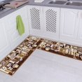 thumbnail image 1 of CPDD 2 Pieces Non-Slip Kitchen Mat Set Rubber Backing Doormat Runner CPDD Set, Coffee Design (Brown 15"x47"+15"x47") Coffee Cup 15"x47"+15"x47", 1 of 6