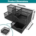 thumbnail image 2 of INTIGE Metal Mesh Pen Organizer with 2 Drawers and 5 Compartments, Versatile Pen Holder, Office Desk Organizers, 2 of 6