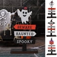 thumbnail image 1 of Fiudx Adornos de Madera para Halloween, Adornos de Mesa para Festivales de Fantasmas, Diseño de Calabaza y Murciélago Espeluznante, Decoración Versátil para Fiestas, Ambiente de Casa Embrujada, Fácil, 1 of 6