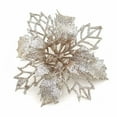 thumbnail image 3 of HongHeng 12Pcs 5.9" Glitter Christmas Flowers Champagne Poinsettia Artificial Flower Christmas Tree Flowers Wreath Tree Ornaments Christmas Decorations, 3 of 4