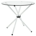 thumbnail image 2 of Modway Baton Round Dining Table with Steel Base in Clear Glass, 2 of 4