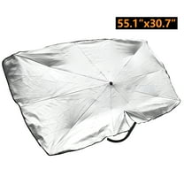 Ruiya Windshield Sun Shade Umbrella, Foldable Car Umbrella Sunshade with UV Block Car Front Window (Heat Insulation Protection) for Auto Windshield Covers Trucks Cars(55.1" x 30.7")