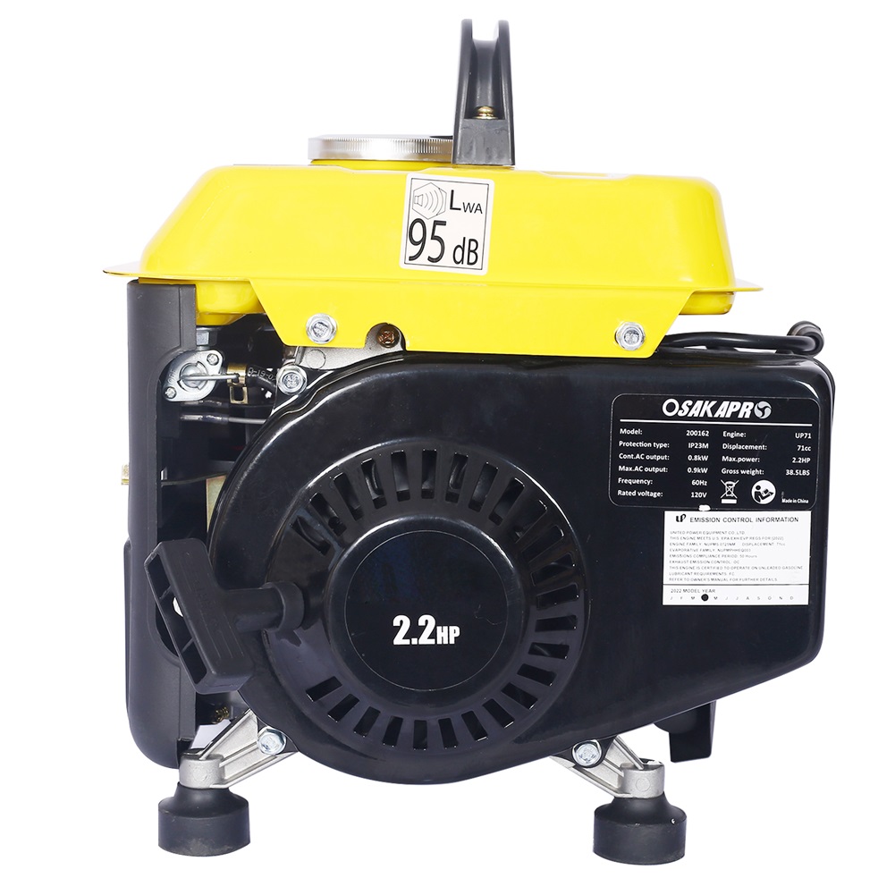 Portable Generator, 900 Watts Low Noise Gas Powered Generator, Outdoor Generator, Home Generator, Portable Generator Gas Powered, for Backup Home Use & Outdoors Camping
