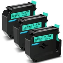 GREENCYCLE 3PK Compatible for Brother P-touch M Tape MK721 M-K721 M721 9mm 0.35" Black on Green for Brother PT-100 PT-M95 PT-90 PT-70 PT-65 PT-85 Label Maker Refills