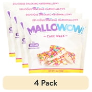 (4 pack) MALLOWOW! Cake Walk Marshmallows, Snacking Treat, 4.8 Ounce. Packaged in a resealable bag