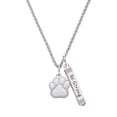 thumbnail image 1 of Delight Jewelry Silvertone Large White Paw Silvertone Be Strong and Courageous Bar Charm Necklace, 23", 1 of 4