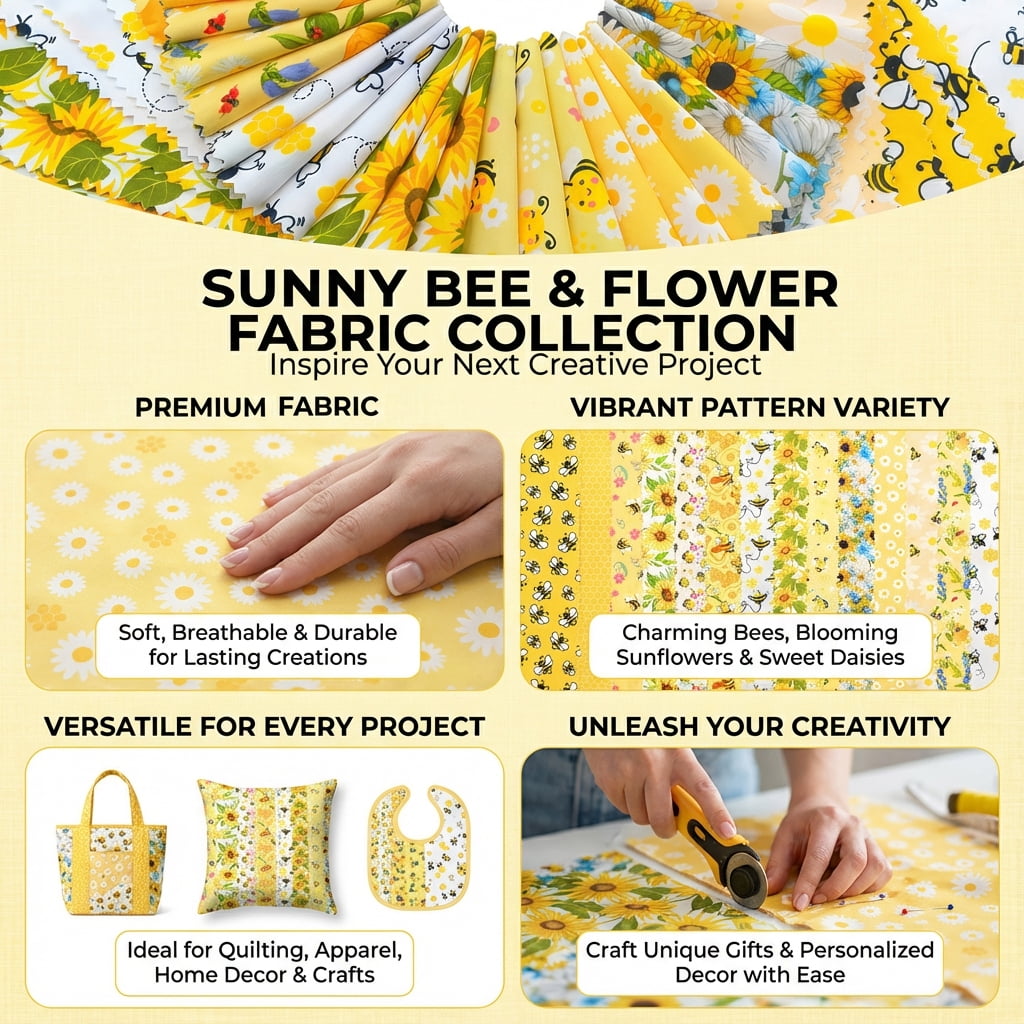 iMzoon 84 Pcs Jelly Roll Fabric Strips for Quilting, Precut Jelly Rolls, Quilting Fabric Strips Bundles, Material for Quilting and Sewing Projects, Honeybee Design