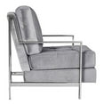 thumbnail image 3 of SAFAVIEH Walden Modern Tufted Accent Chair, Light Grey Velvet, 3 of 5