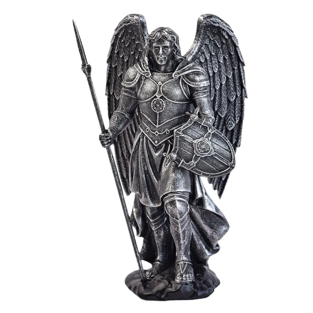 Figura de guerrero ángel, regalo ideal, adorno de mesa para vitrina, oficina o hogar. Plata A