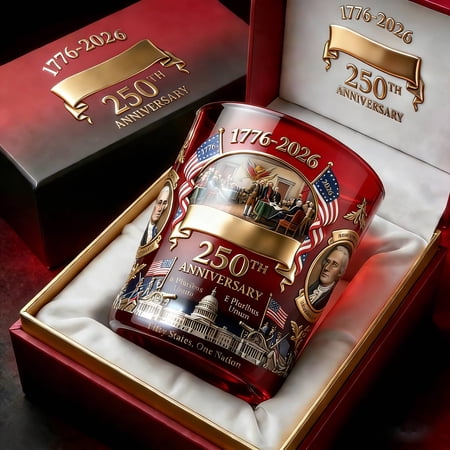 250th Anniversary Whiskey Bottle United States 1776-2026 Commemorative Gift July 4th Freedom Cup