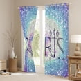 thumbnail image 3 of Homewish Teens Eiffel Tower Blackout Curtains Set of 2 (52x84 Each), Romantic French Paris Window Curtains, Blue Galaxy Sequin Print Curtains and Drapes, Window Curtains Home Decor, 3 of 5