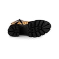 thumbnail image 4 of BLISSFUL STEP Women's Printed Platform Block Heel Combat Boots Brown Black 10, 4 of 6