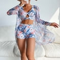 thumbnail image 1 of Daisyyozoid Maillots de Bain pour Femmes Décolleté Imprimé Bikini Bretelles Bikini Deep V Split Set de Trois Pièces, 1 of 5