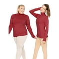 thumbnail image 2 of Stretch Is Comfort Women's Warm Long Sleeve Turtleneck Top Red 4X, 2 of 6