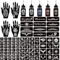 thumbnail image 1 of wonima02 Temporary Tattoo Kits 5 cones 96 Stencils Gifts for DIY Art Party, 1 of 1