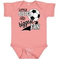 thumbnail image 3 of Inktastic Little Sister and Biggest Fan Soccer Player Girls Baby Bodysuit, 3 of 5