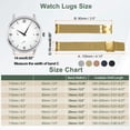 thumbnail image 2 of Correas de reloj de malla para hombres y mujeres, correa de reloj de acero inoxidable con liberación rápida y herramientas (14 mm, dorado), 2 of 7