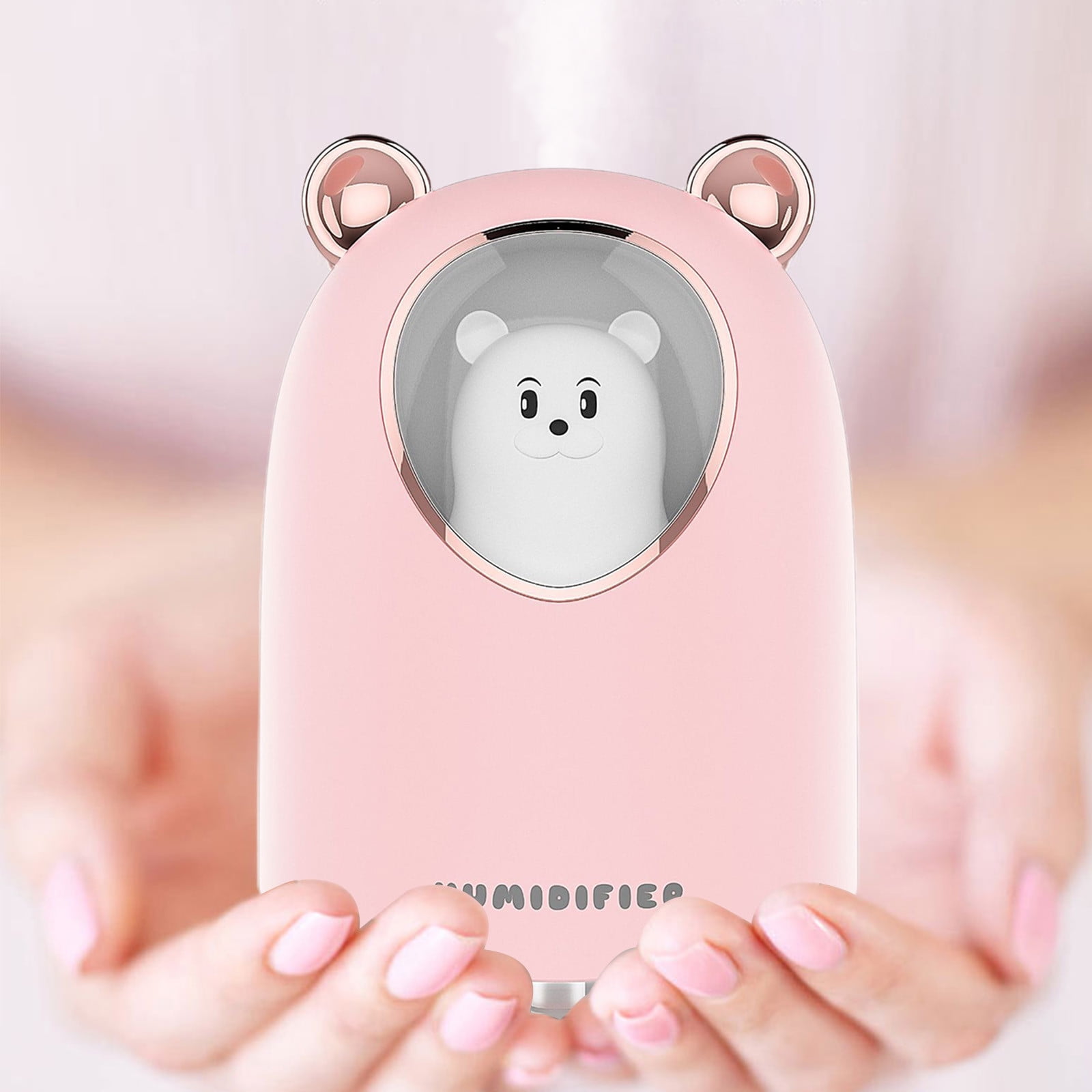 Uandlove Air Humidifier Cute Pet Humidifier Mini Household Small Hydrating Aaromatherapy Car Bear Usb Humidifier Pink