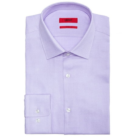 UPC 728678617305 product image for Hugo Boss Mens Birdseye Button Up Dress Shirt, Purple, 15