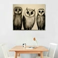 thumbnail image 2 of COMIO Canvas Wall Art Three Owls Gold Framed Canvas Print Artwork Bird Modern Wall Art Paintings for Living Room Kids Room Bedroom Bathroom Modern Home Decor 20x16in, 2 of 4