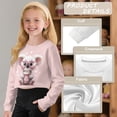 thumbnail image 6 of COEQINE Girls Crop Tops Long Sleeve Sweatshirt for Fall, Soft Everyday Crewneck Pullover Loose Fit T-Shirts for 7-8 Years Teen Kids, Koala Heart Pink, 6 of 7