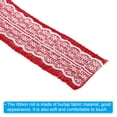 thumbnail image 4 of Unique Bargains 2.4' Wide 2.2 Yards Burlap Ribbon White Lace Roll Wrapping Fabric Crafts Roll Red 2 Pack, 4 of 6