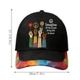 thumbnail image 6 of AZXY Imagine Peace Gesture Embroidered Baseball Cap, Tie-Dye Brim Casual Unisex Hat for Daily Streetwear and Vacation, Black, 6 of 6