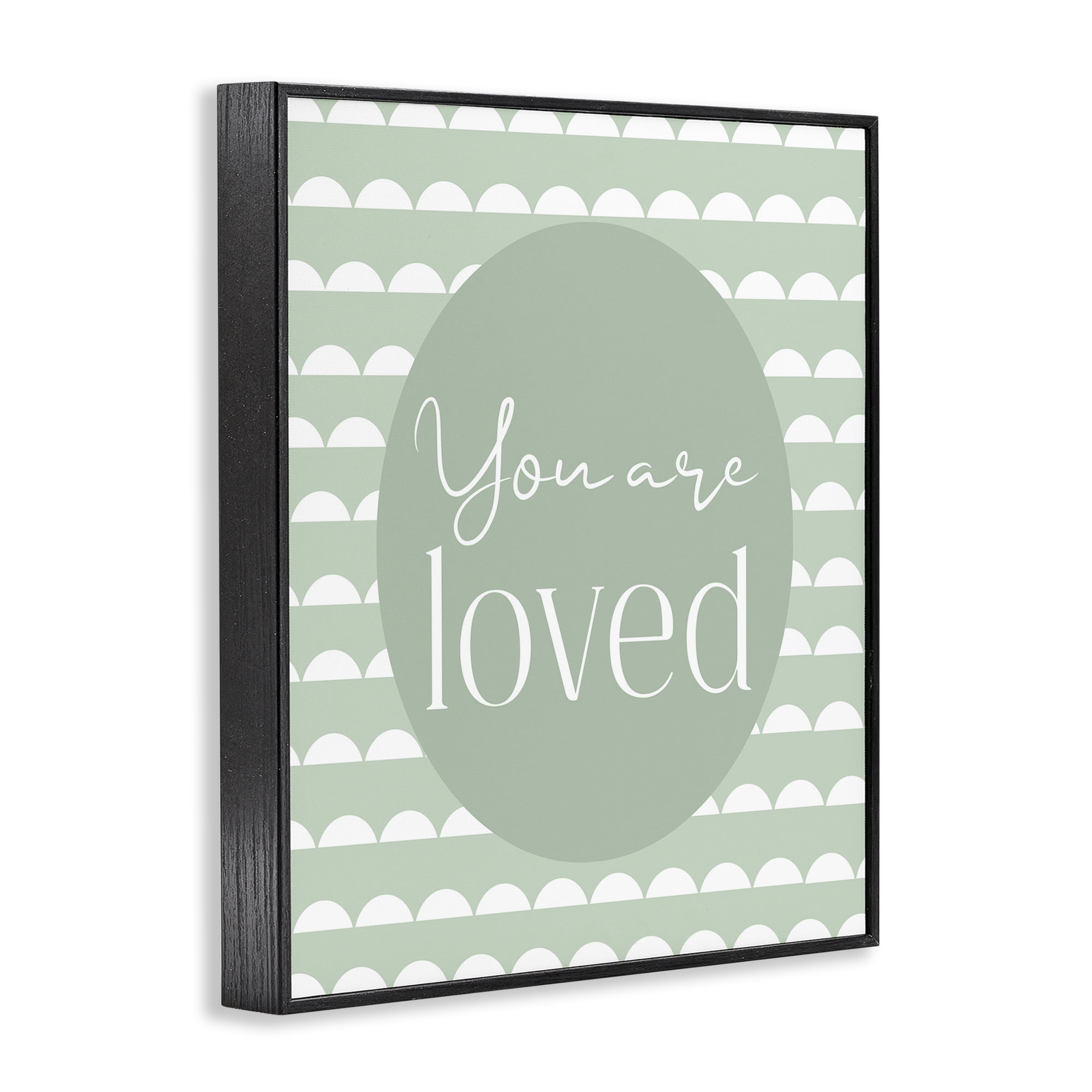 Stupell Industries You Are Loved Light Green Black Framed Giclee Art, design by Christine Simpson Art
