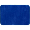 Mainstays Performance Ribbed Quick Dry Foam Bath Mat, 17" X 24", Cobalt