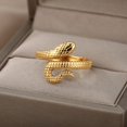 thumbnail image 1 of Anillos de serpiente para mujer, anillo chapado en oro de acero inoxidable ajustable con apertura, joyería estética Vintage gótica para hombre, anillos para mujer Tan Jianjun unisex, 1 of 2