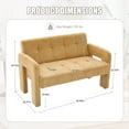 thumbnail image 2 of 46" Wide Modern Armchair with Ergonomic Design, Loveseat Upholstered Sofa with Armrest, Chenille Leisure Sofa for Living Room Bedroom, Yellow, 2 of 9