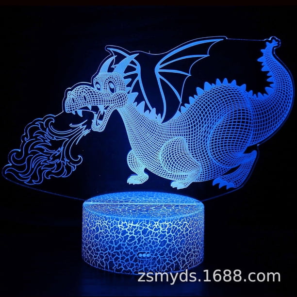 Juguetes de dinosaurio para niños, luz nocturna de ilusión 3D de dinosaurio con 3 patrones, juguetes dinámicos que cambian de color para niños y niñas