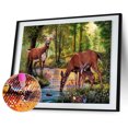thumbnail image 2 of Cuadros Decorativos Kit de pintura de diamante 5D DIY Forest River Deer Cuadros de mosaico de taladro cuadrado completo Likrtyny embutido en tela, 2 of 9