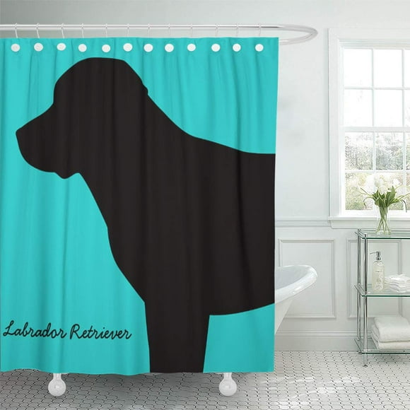 YUSDECOR Yellow Dog Labrador Retriever Black Lab Chocolate Love Lovers Bathroom Decor Bath Shower Curtain 66x72 inch