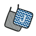 thumbnail image 2 of Carolines Treasures CJ1045-JPTHD Letter J Chevron Blue and White Pair of Pot Holders 7.5HX7.5W multicolor, 2 of 2