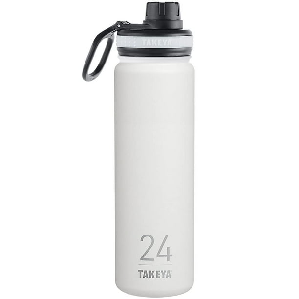 Botella de agua Takeya Originals con aislamiento al vacío de 700 ml, color blanco