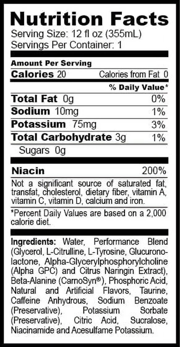 Xtreme Shock RTD Pre-Workout Energy Drink, Fruit Punch, Sugar Free 12 fl oz, Pack of 12