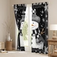 thumbnail image 3 of Manfei Christmas Snowman Blackout Curtains,Xmas Snowflake Curtains Pack of 2 (38x45 Each),White Black Window Curtains For Girl Boys,Super Cozy Room Decor, 3 of 6